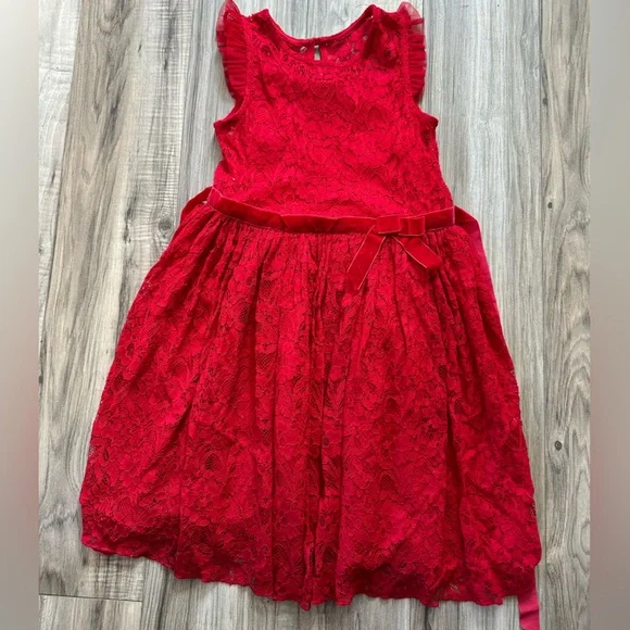 Lilt Girls Holiday Lace Dress Christmas Special Event in Red Size 10/12 - Picture 1 of 7